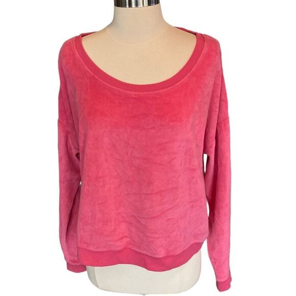 Aeropostale - Velour Long Sleeve Pink - slight crop sz M - Picture 2 of 8